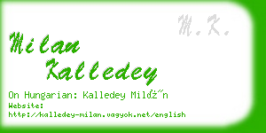 milan kalledey business card